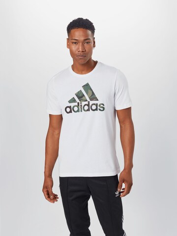 ADIDAS PERFORMANCE Functioneel shirt 'Camo' in Wit: voorkant