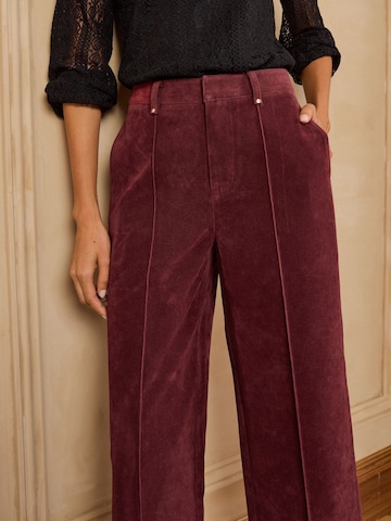 love & roses - Pierna ancha Pantalón en rojo