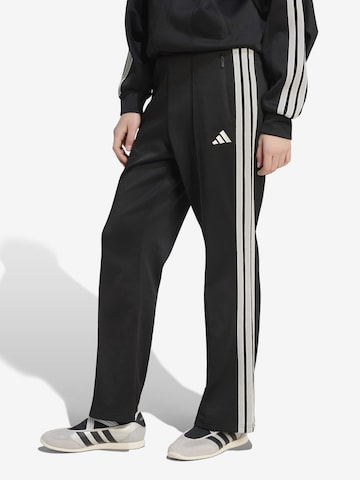 juoda ADIDAS SPORTSWEAR Standartinis Sportinės kelnės 'Stadium Pique Loose Fit Track': priekis