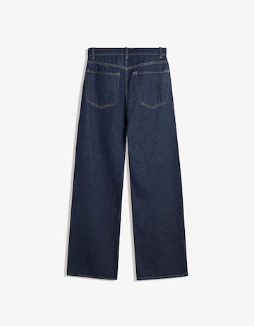 Wide leg Jeans de la Bershka pe albastru