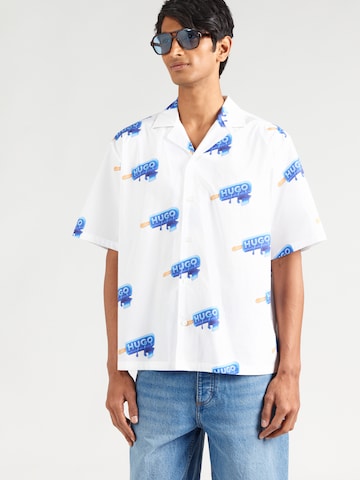 balta HUGO Patogus modelis Marškiniai 'Eligino': priekis