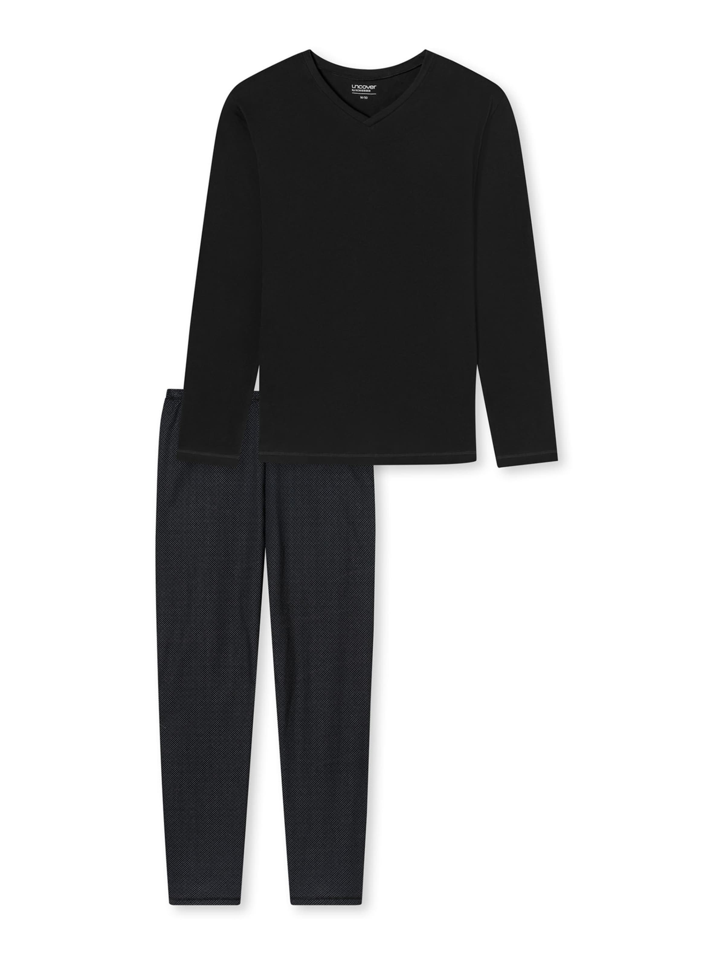SCHIESSER Schlafanzug 'Uncover in Schwarz: Vorderseite