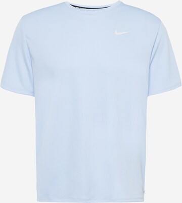 T-Shirt fonctionnel 'Miler' NIKE en bleu : devant