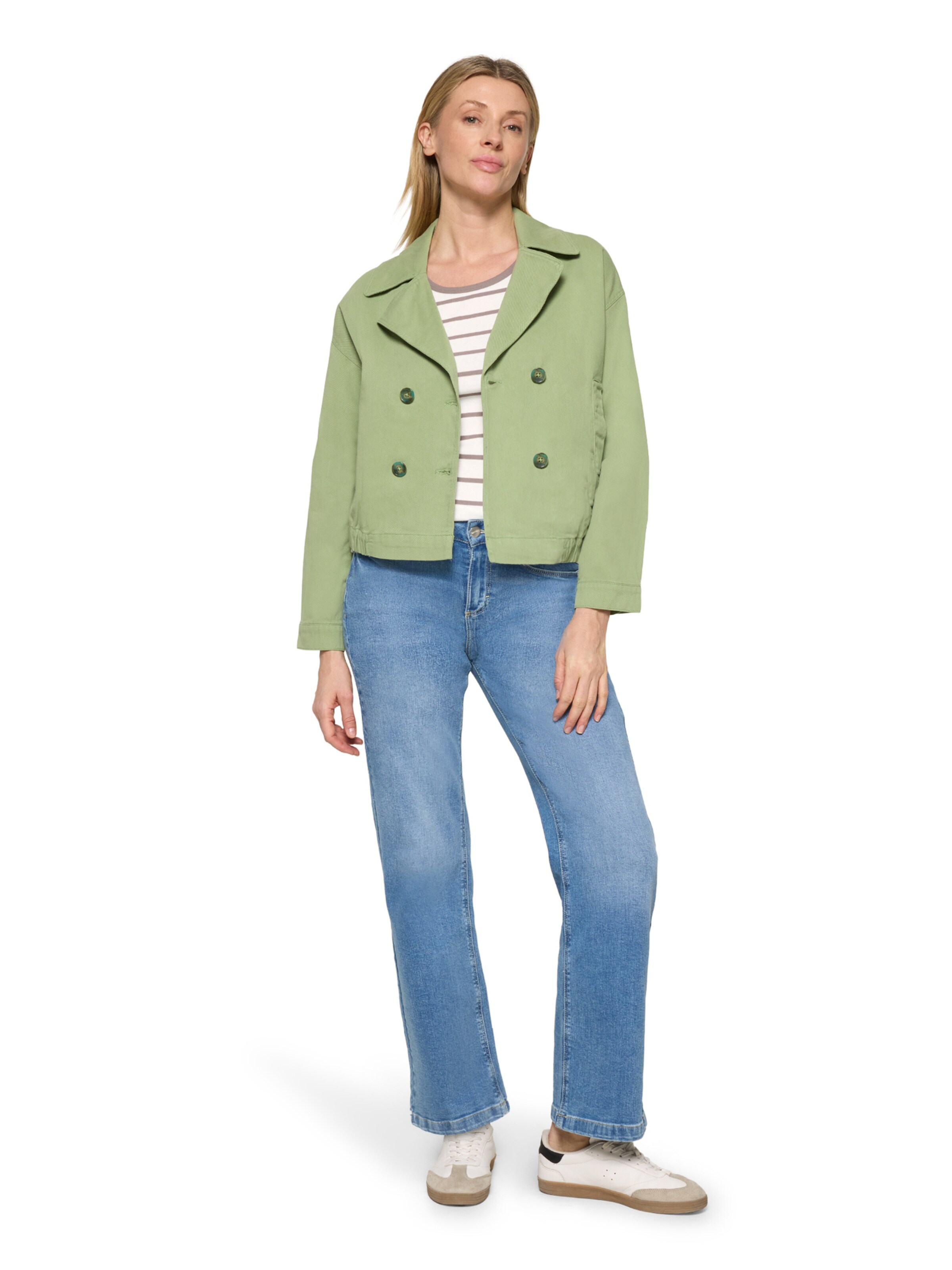 Cartoon Casual-Jacke mit Reverskragen in Grün