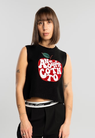 Another Cotton Lab - Top de malha 'Cherry' em preto