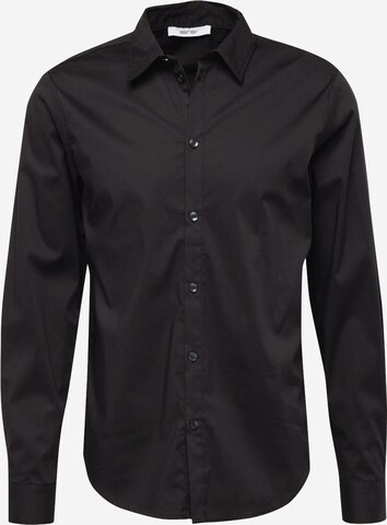 Coupe regular Chemise 'Frederik' ABOUT YOU en noir : devant