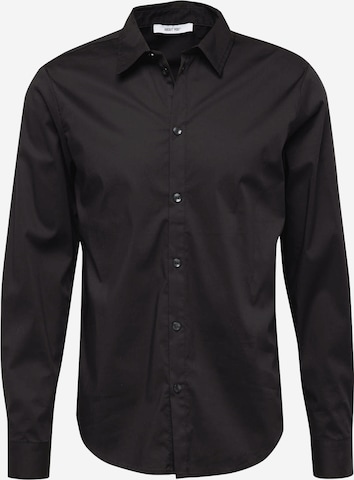 ABOUT YOU Regular fit Button Up Shirt 'Frederik' in Black: front