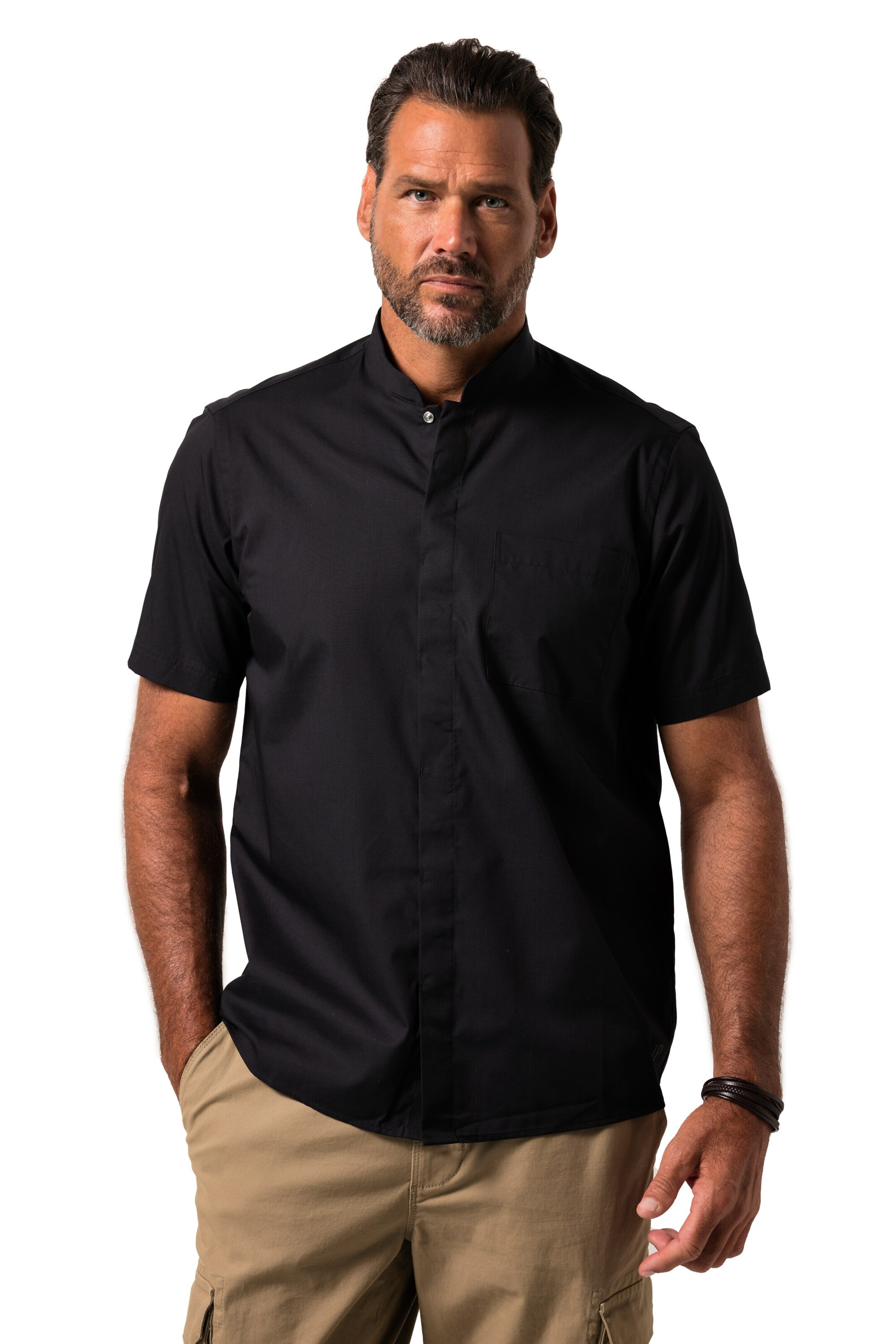 JP1880 Comfort Fit Hemd in Schwarz: Vorderseite