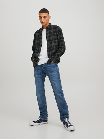 JACK & JONES Regular fit Button Up Shirt in Blue