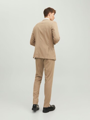 JACK & JONES Slim fit Pleated Pants 'Franco' in Brown