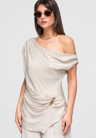 Ombre Bluse in Beige: Vorderseite