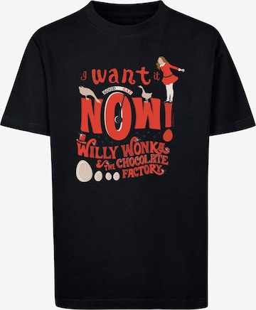 ABSOLUTE CULT T-Shirt 'Willy Wonka - Verruca Salt I Want It Now' in Schwarz: predná strana
