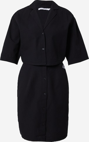 Calvin Klein Jeans Shirt Dress in Black: front