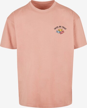T-Shirt 'Trick Or Treat Halloween' F4NT4STIC en rose : devant