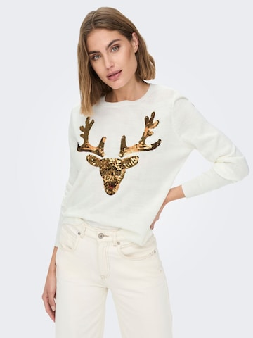 Pullover 'Xmas' di ONLY in bianco