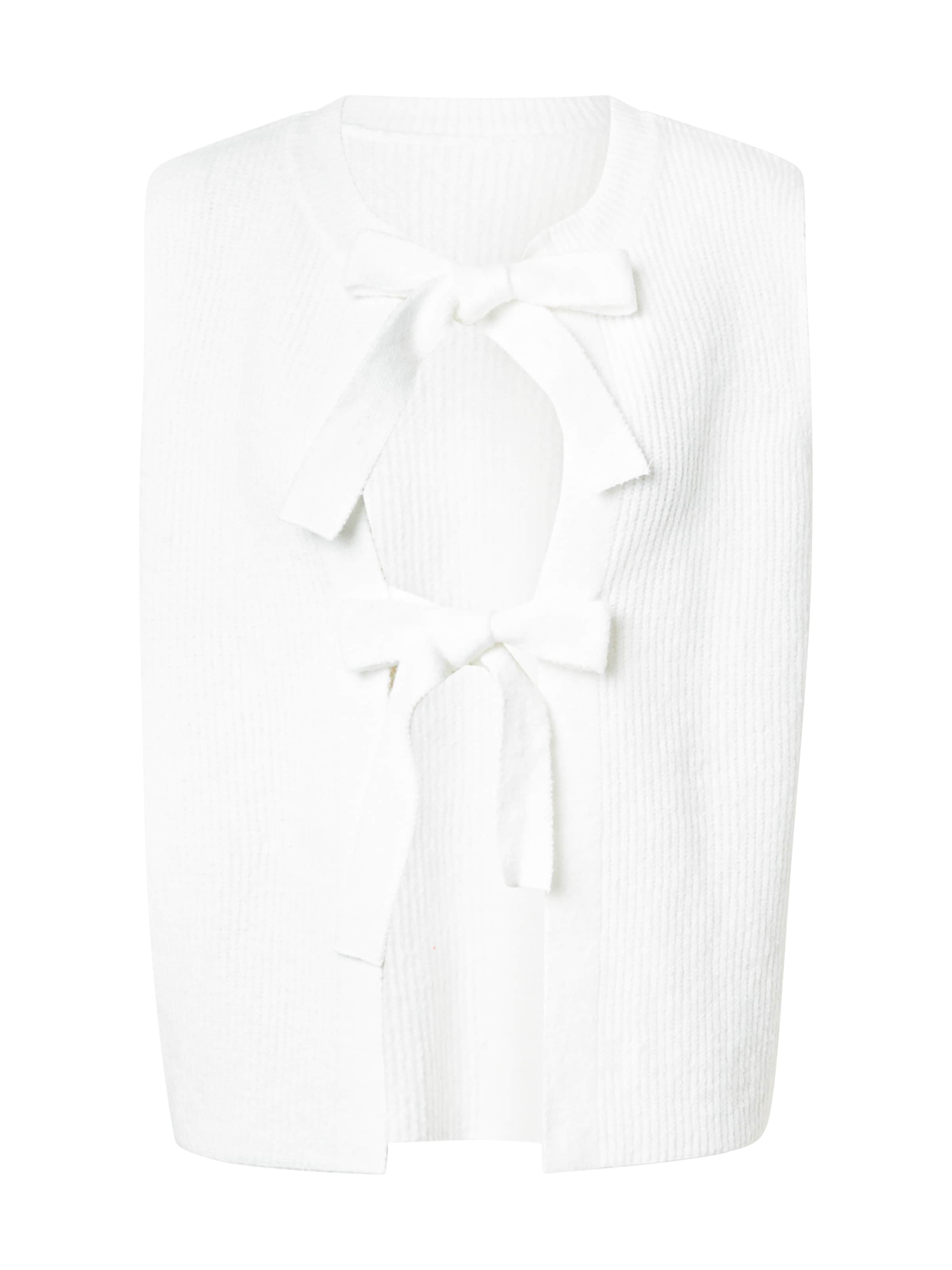 PIECES Вязаная жилетка в Белый: спереди