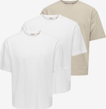 Only & Sons Shirt 'Caspian' in Beige: front