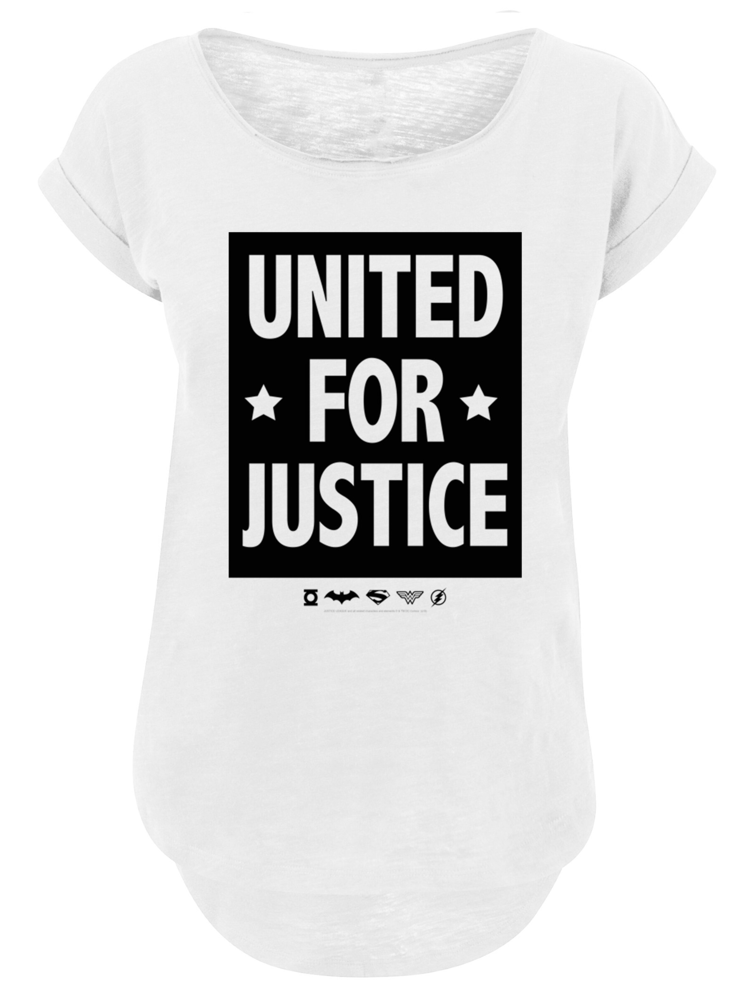 T-shirt 'DC Comics Justice League United For Justice' F4NT4STIC en blanc : devant