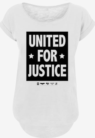 T-shirt 'DC Comics Justice League United For Justice' F4NT4STIC en blanc : devant