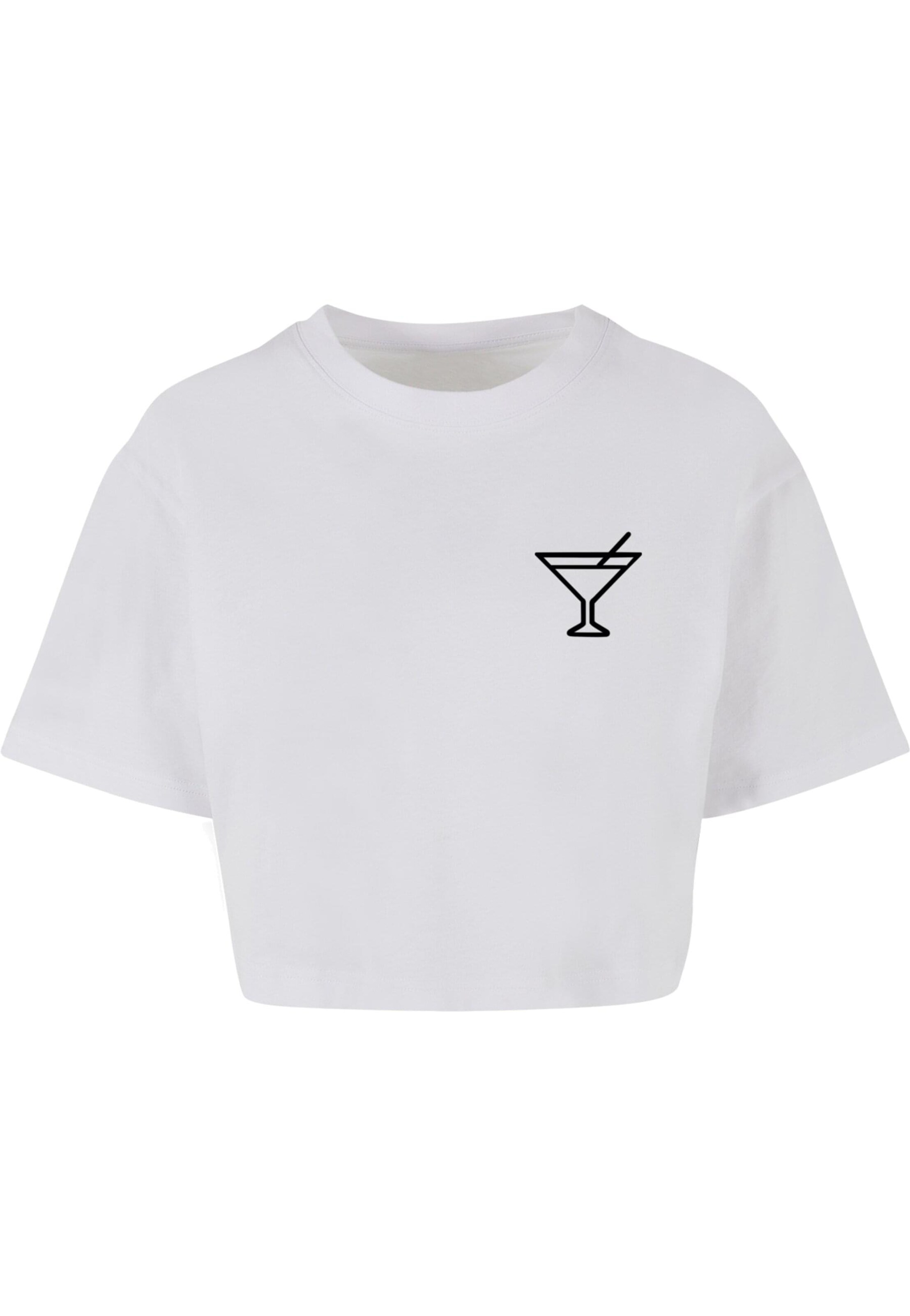 Merchcode Shirt 'Summer - Cocktail' in Wit: voorkant