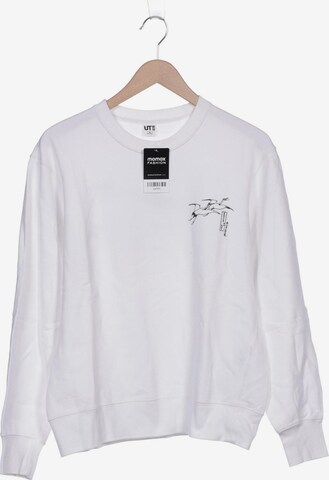 UNIQLO Sweatshirt & Zip-Up Hoodie in M in White: front