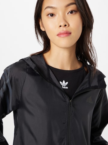 ADIDAS SPORTSWEAR Athletic Jacket 'Run Icons 3-Stripes ' in Black