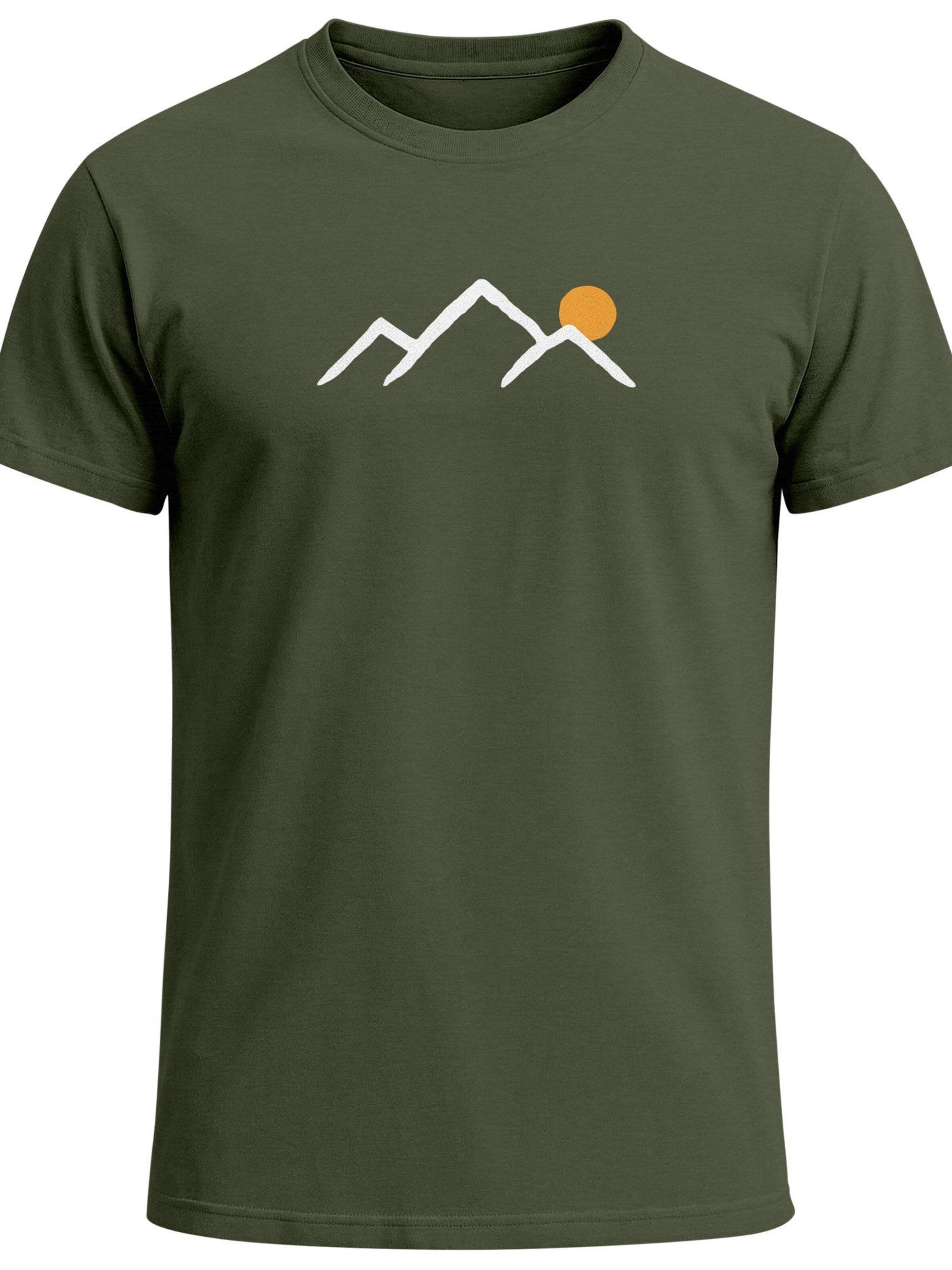 Neverless Shirt 'Mountain Sun'‌‌‌‌‌‌ in Grün