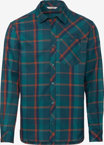 VAUDE Athletic Button Up Shirt 'Neshan' in Green: front