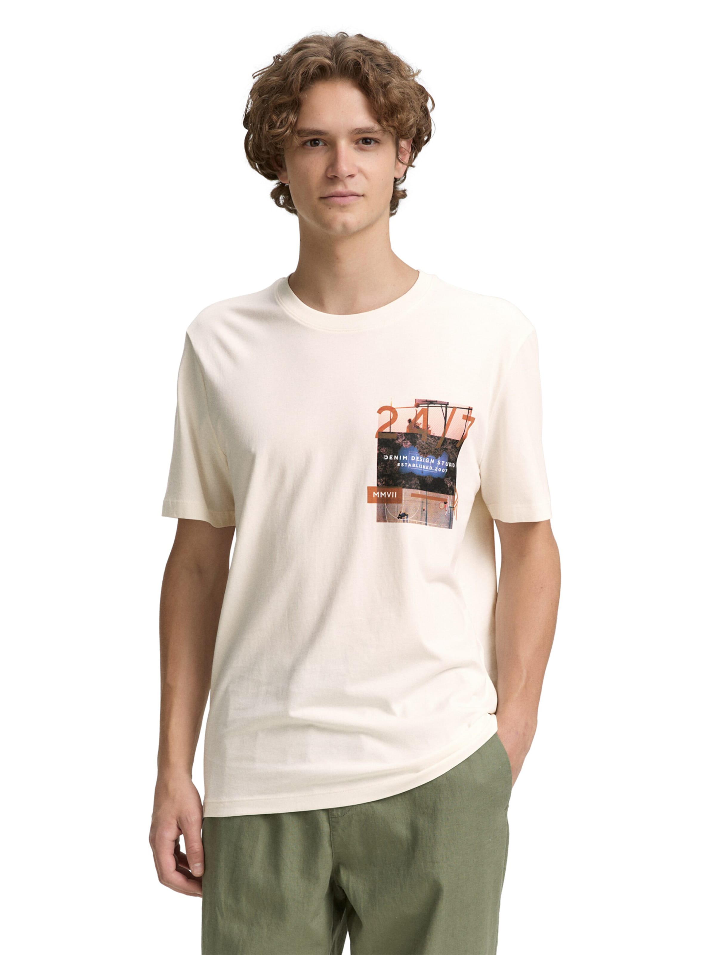 TOM TAILOR DENIM Shirt in White: front