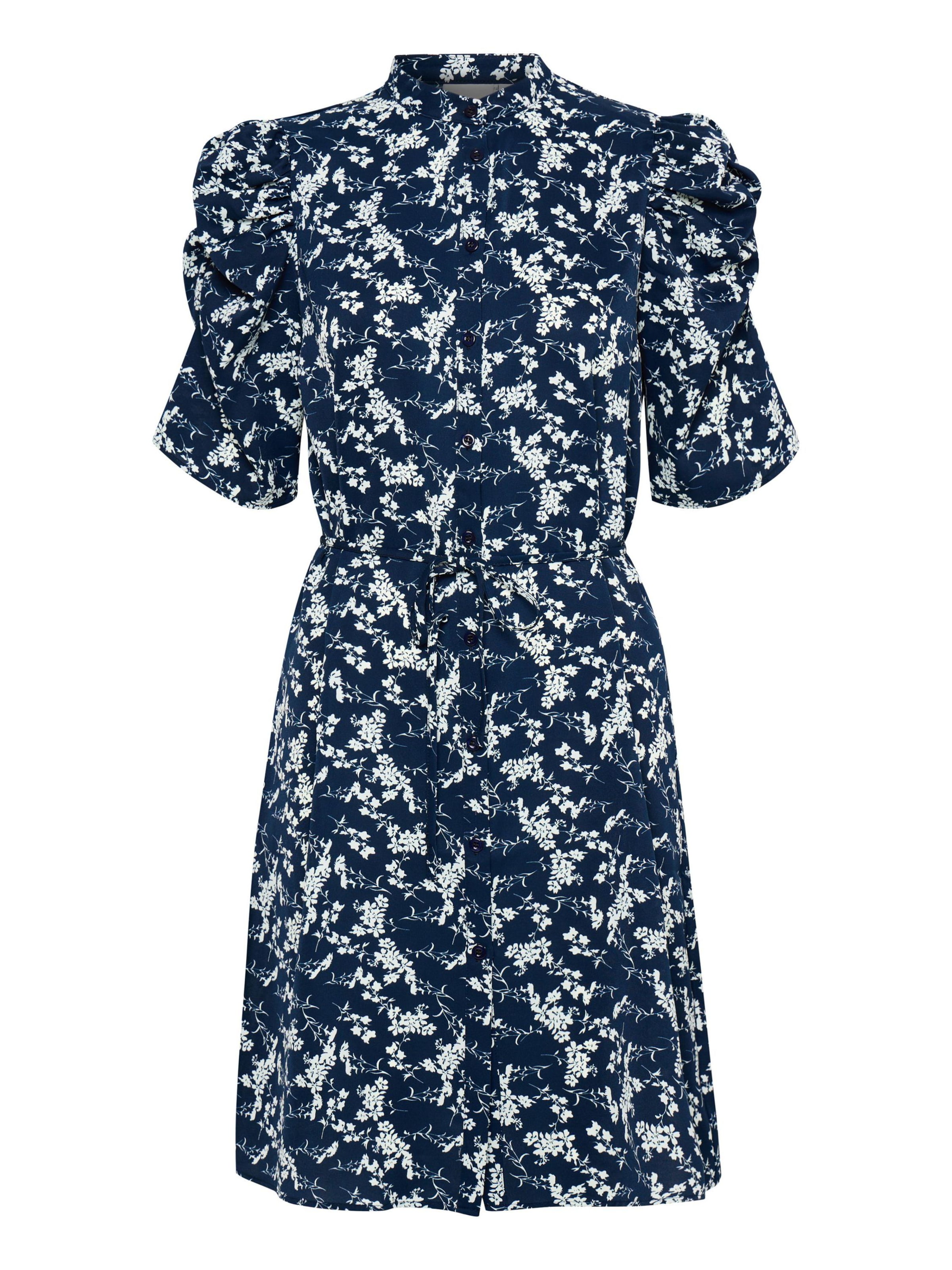 Robe-chemise 'Nina' ICHI en bleu : devant