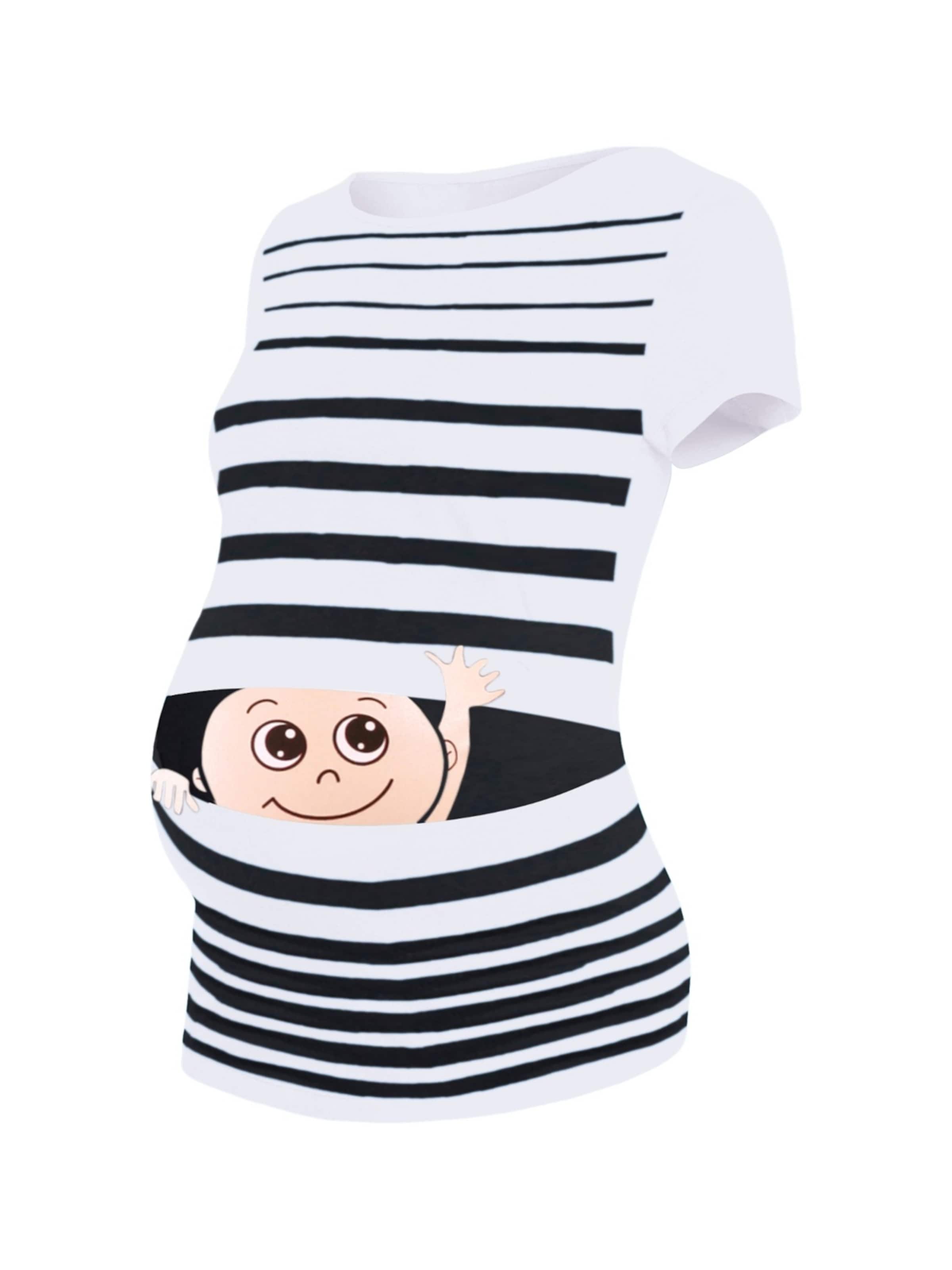 M.M.C. Shirt 'Winke Winke Umstandsshirt' in White: front