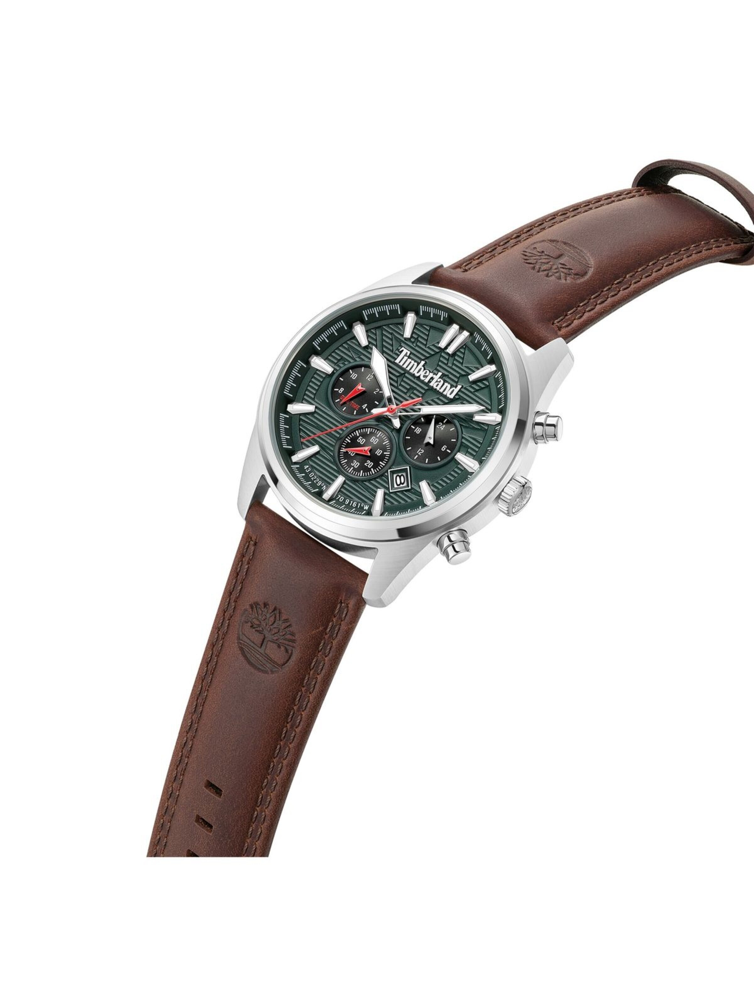 TIMBERLAND Analoog horloge 'Duo-time watch Bridge - Extension' in Bruin