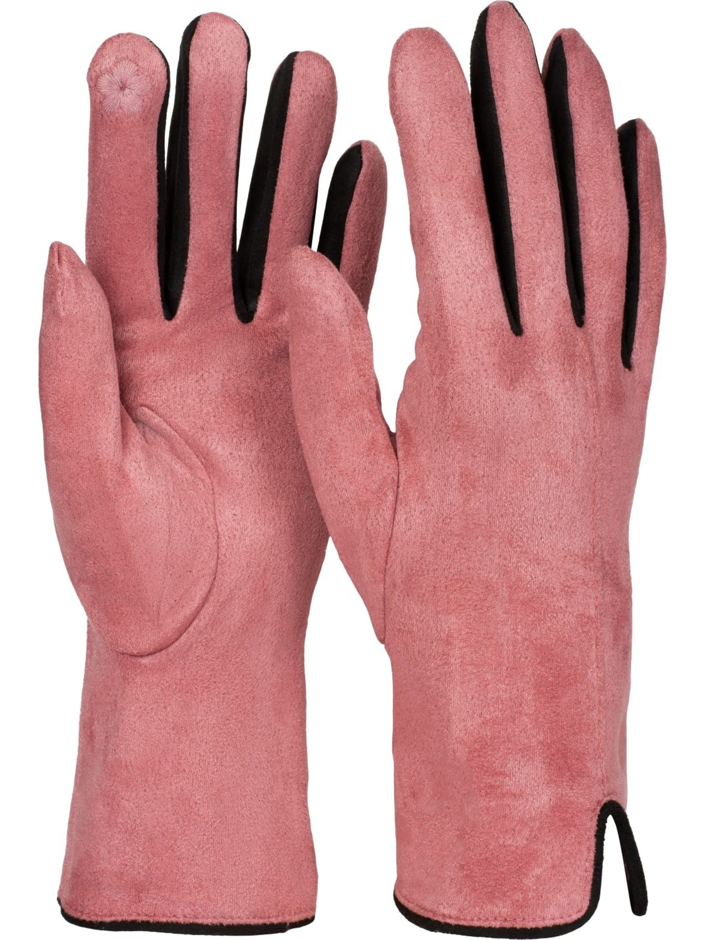 styleBREAKER Fingerhandschuhe 'Touchscreen Handschuhe Kontrast'‌‌‌‌‌‌‌‌‌ in XS-XL in rosé, Produktansicht