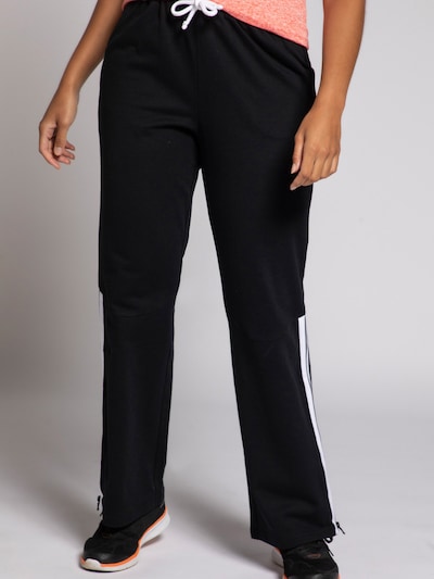 Ulla Popken Pantalon en noir / blanc, Vue avec modèle