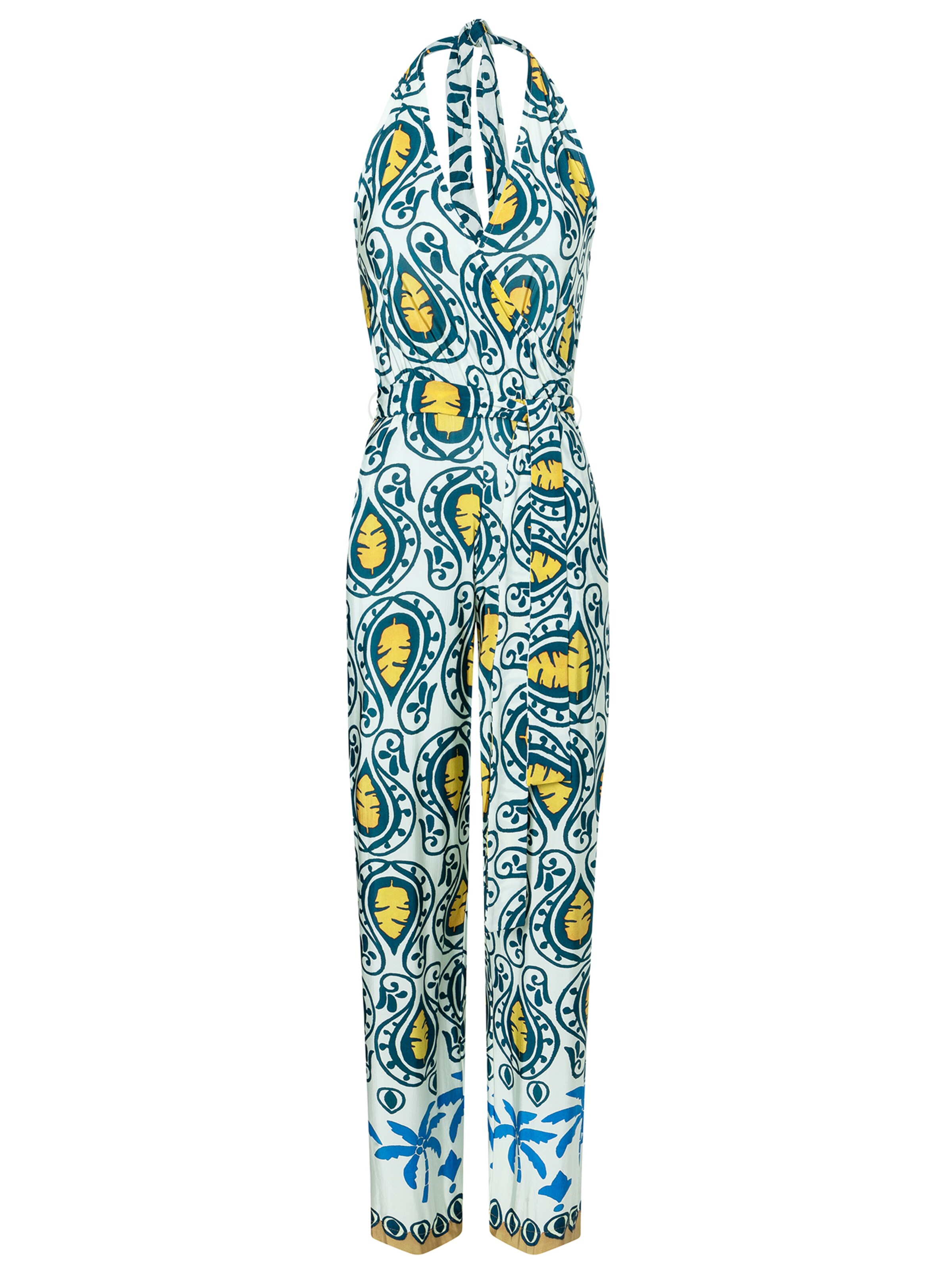 Ana Alcazar Jumpsuit 'Winora' in Cyan blue / Lemon yellow / White, Item view