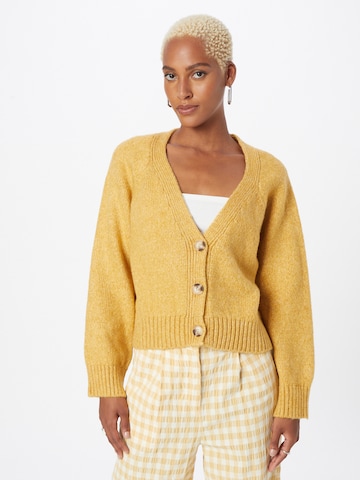 ABOUT YOU Knit Cardigan 'Ruby' in Yellow: front
