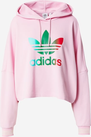 Originals adicolor cropped hoodie in pink online