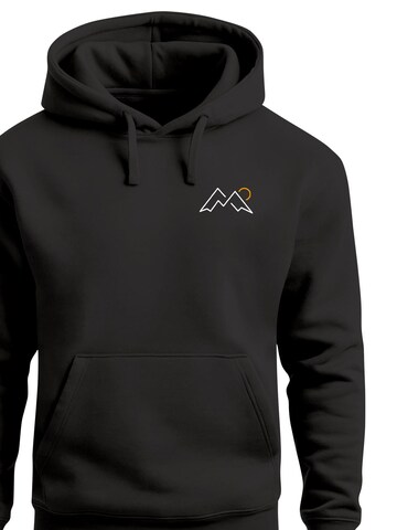 Neverless Sweatshirt 'Mountain Lineart' in Black