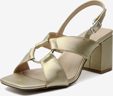 Celena - Sandalias con hebilla 'Christel' en oro: frente