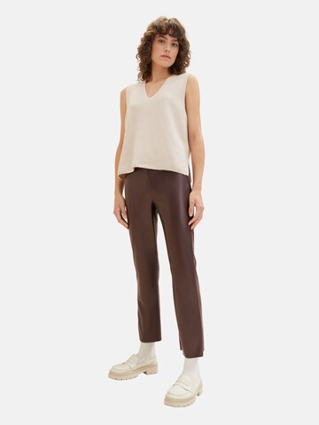 TOM TAILOR Boot cut Pants in Brown