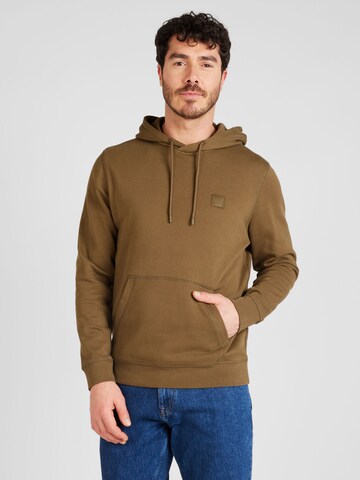 BOSS Sweatshirt 'Wetalk' in Brown: front