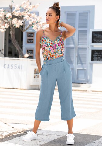 Wide Leg Pantalon à pince LASCANA en bleu