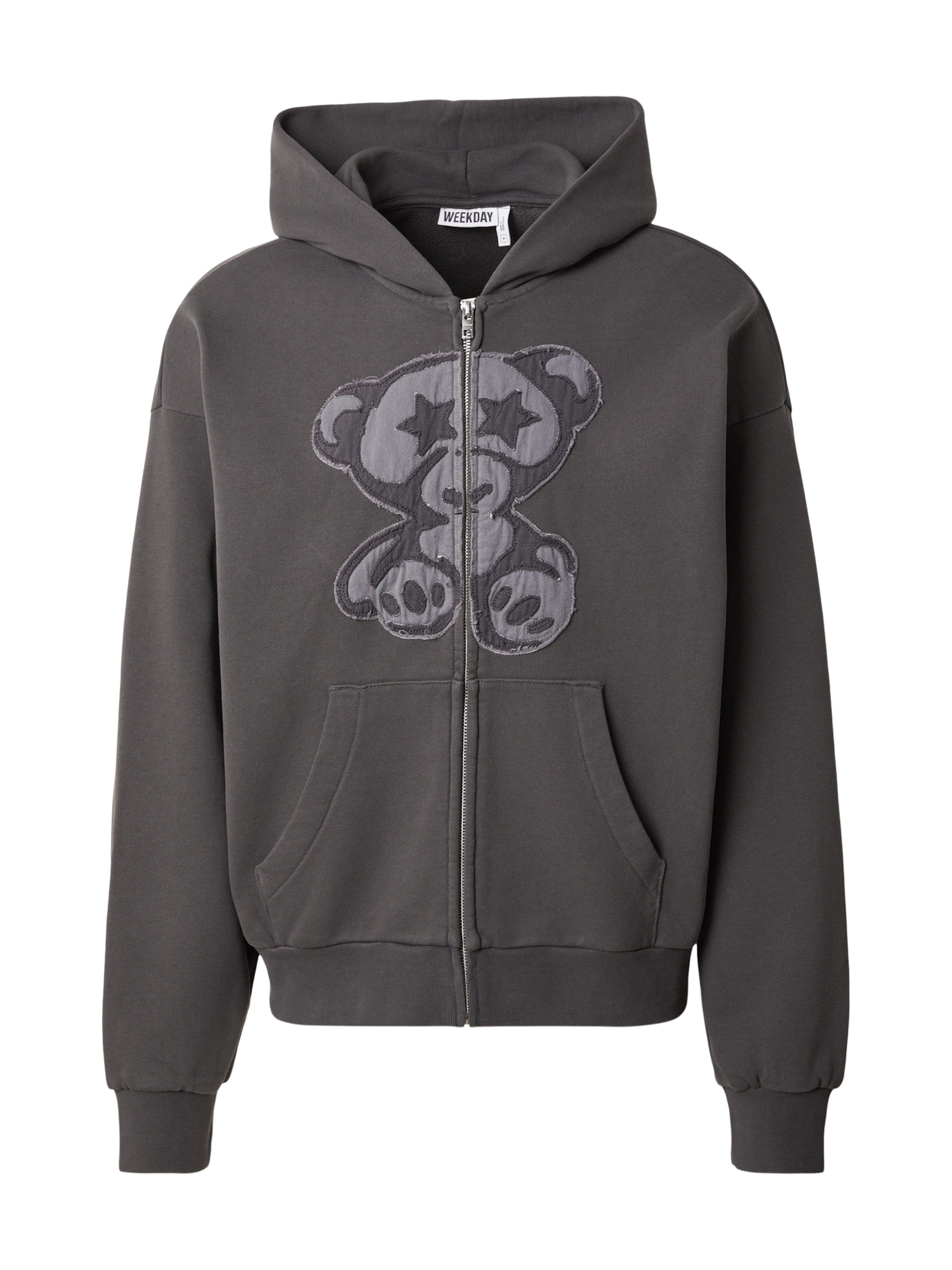 Veste de survêtement WEEKDAY en gris : devant