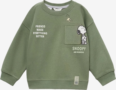 MANGO KIDS Sweater majica u maslinasta / bijela, Pregled proizvoda