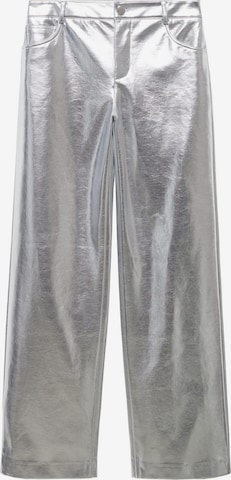 MANGO Regular Broek in Zilver: voorkant