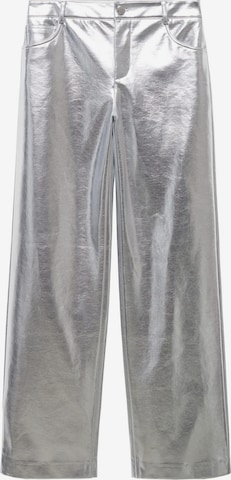 MANGO Normální Kalhoty – stříbrná: přední strana