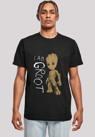 Maglietta 'Marvel Guardians of the Galaxy I am Groot' di F4NT4STIC in nero: frontale