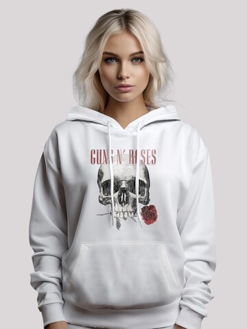 F4NT4STIC Sweatshirt 'Guns 'n' Roses Flower Skull Rock Musik Band' in Wit: voorkant