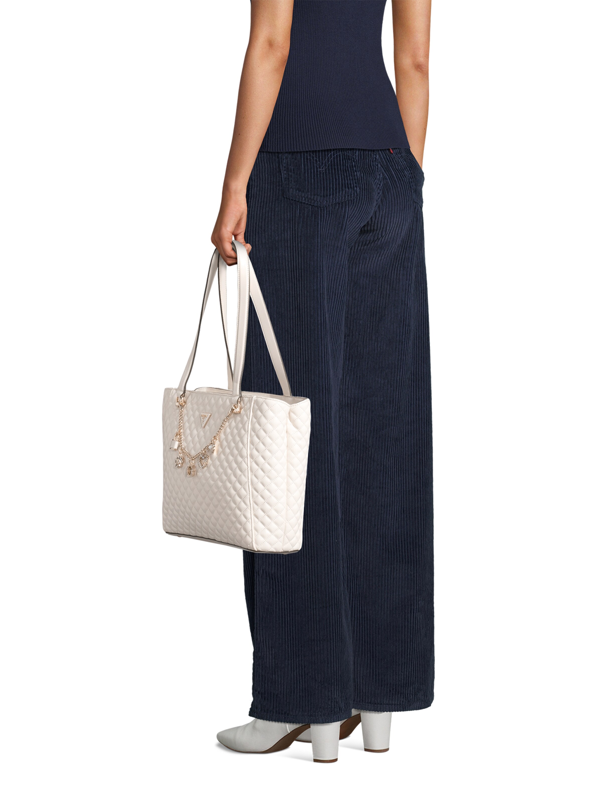 GUESS Шоппер 'EVERLEE NOEL TOTE' в Белый: спереди