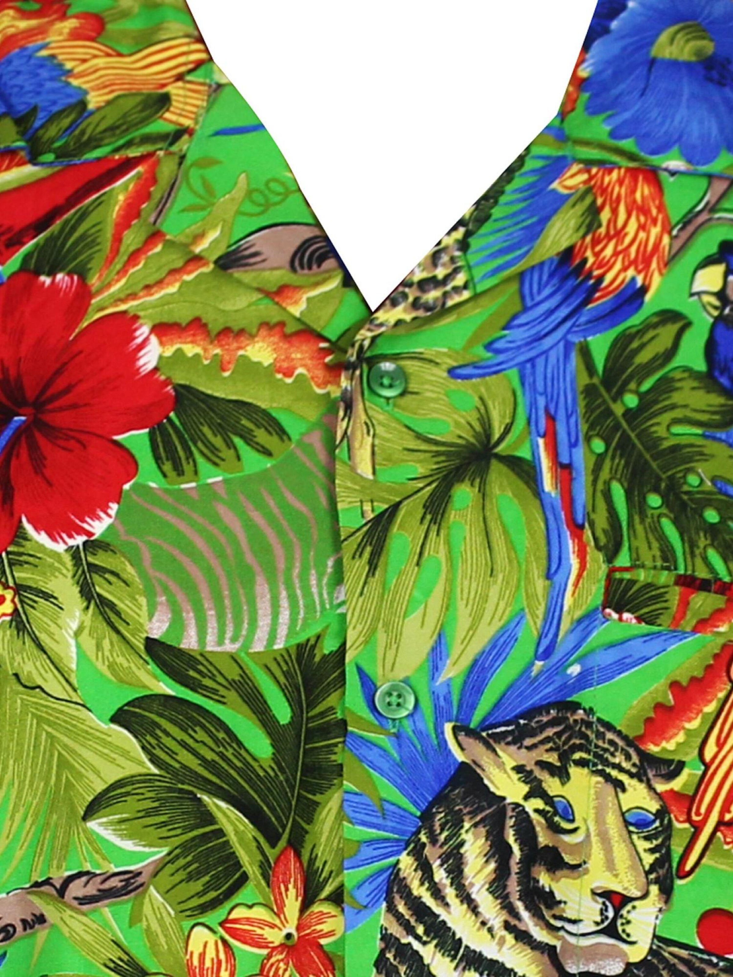 King Kameha Shirt 'Jungle'‌‌‌‌ in Grün